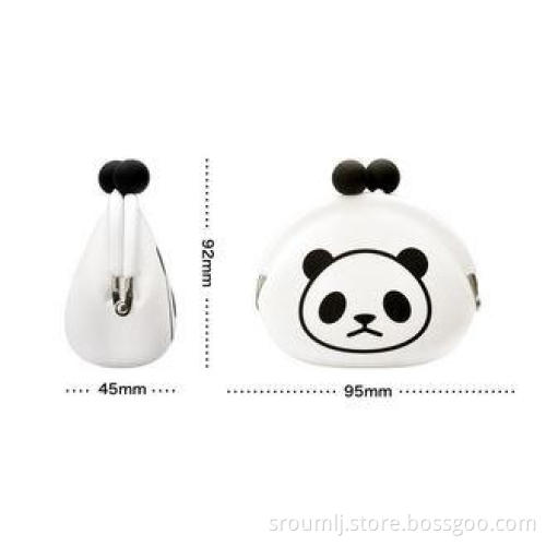 Womens Silicone Coin Purse Pochi Panda , Silk Printed Custo